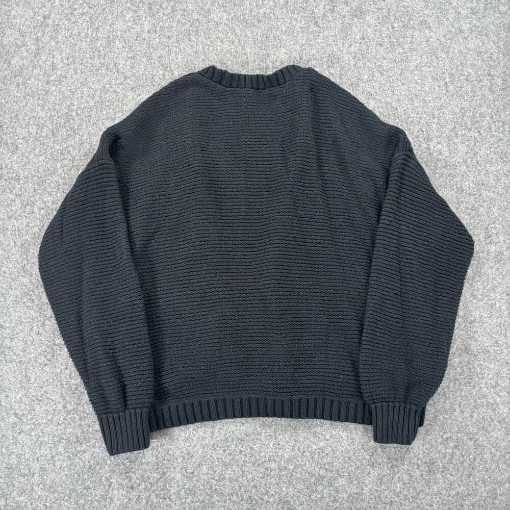 Hollister Open Front Cardigan Sweater Black Cotton Knit Pockets Women’s Small - Picture 5 of 7